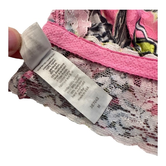 EUC Hanky Panky Pink and Yellow Floral Bra Size Medium - Picture 6 of 13